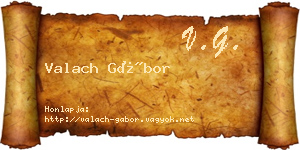 Valach Gábor névjegykártya